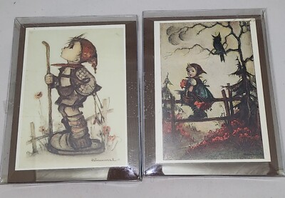 Vintage ARS AG Zug Hummel Goebel Country Suiter & Girl on Fence Plaques NIB