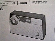 RADIO FOTOFACTO TRANSISTOR ZENITH ROYAL 475L Y 475Y