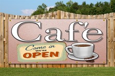 CAFE FOOD  PVC OUTDOOR BANNER RETAIL SHOP BANNERS SIGNS SIGN ADVERTISING