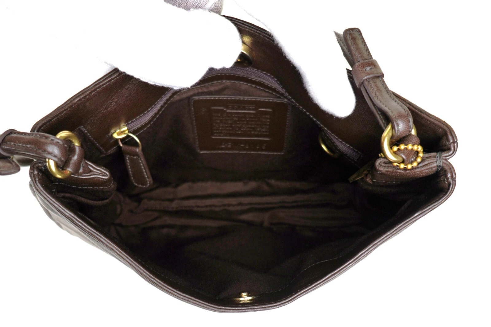 Borsa a tracolla vintage Coach in pelle marrone baguette E1K 8166 ottima!