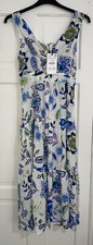 ZARA MULTICOLOUR WIDE STRAPS FLORAL PRINT FLARE COTTON DRESS WITH BOW SIZE L