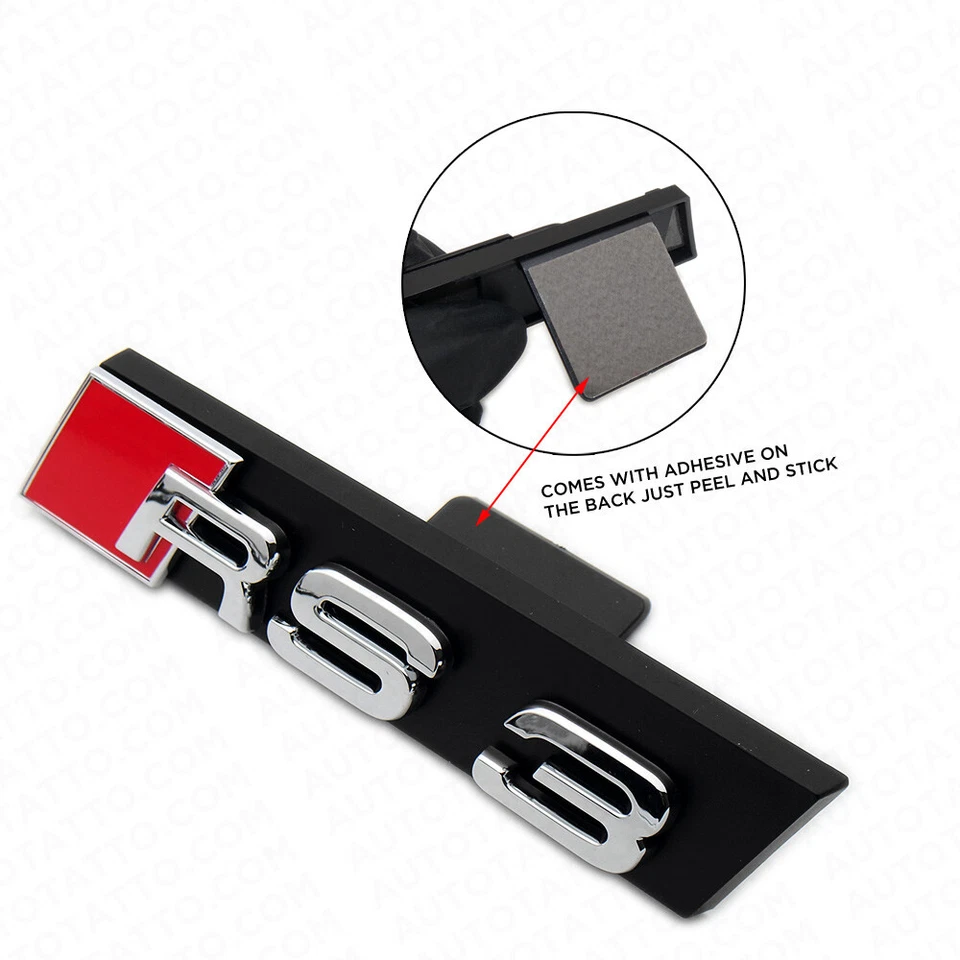 Audi RS3 Parrilla Delantera Parachoques Radiador Letras Emblema Insignia Logo Sport Cromo Foto 2 de 4