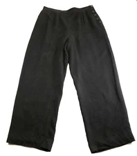 Diane von Furstenberg Womens Silk Assets Pants Sz L Black Side Buttons Lined NWT