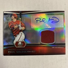 2012 Bowman Platinum Paul Goldschmidt ROOKIE Patch Auto TR