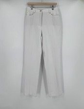 St. John Womens White Denim Stretch 5 Pocket Straight Leg Ankle Pants Sz 10