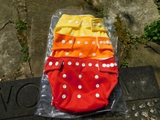 Lot 3 Adjustable fitted cloth diaper baby land City yellow orange Red diapers