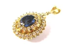 Pendant Gold 750 with Sapphire and Diamonds, 3.85 G