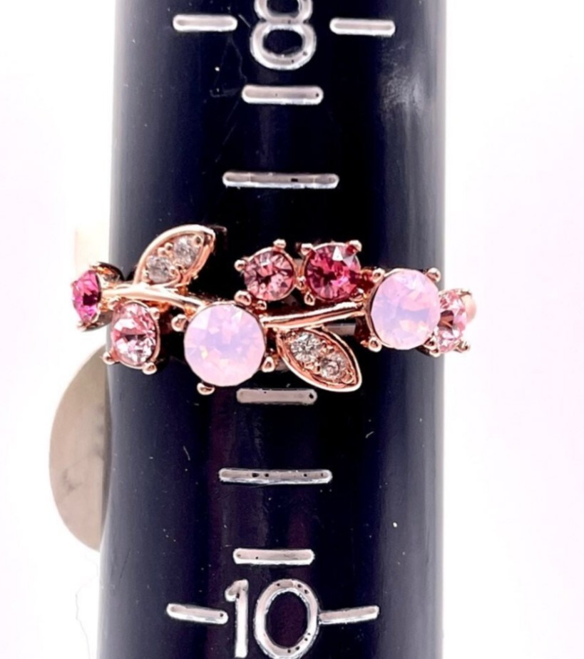 FJ Fragrant Jewels Flower Sakura Ring Rose Gold Size 9 Stamped RBP