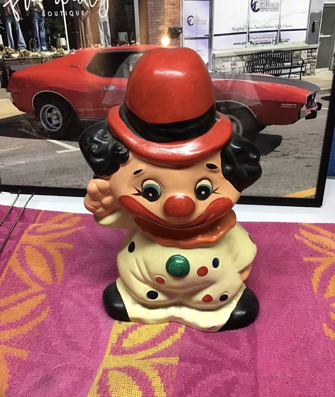 Vintage Clown Coin bank piggy bank 