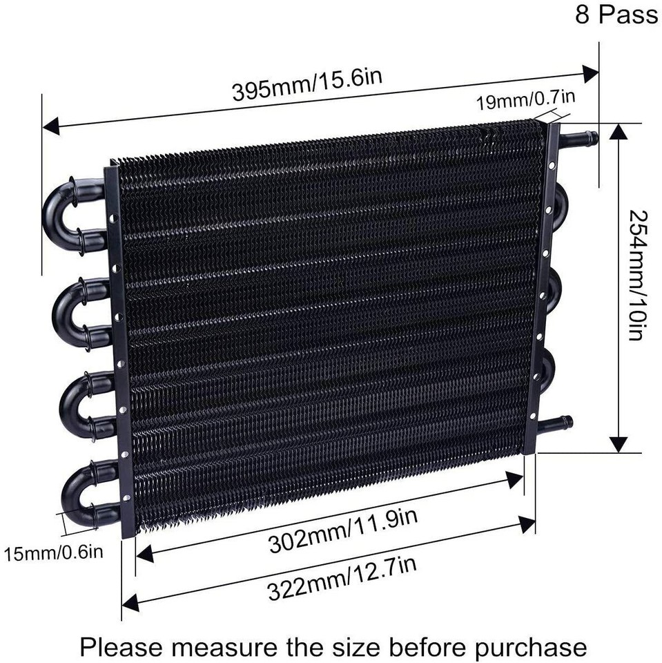 8 Rows Universal Aluminum Remote Transmission Oil Cooler Radiator ...