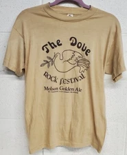 Vtg Molson Ale THE DOVE Rock Festival Beige Single Stitch T-shirt XL USA
