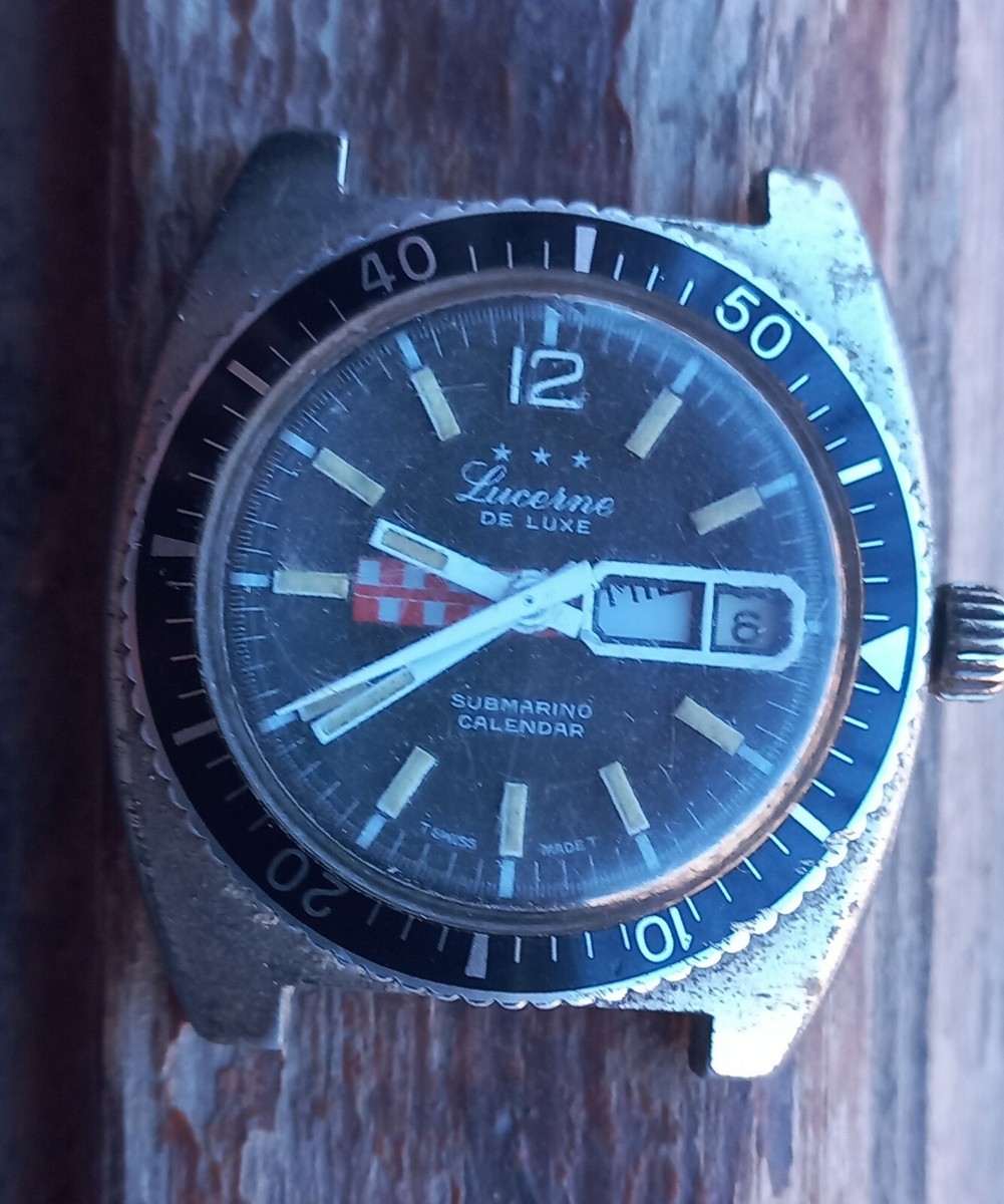 Lucerne de luxe submarino for repair diver vintage swiss watch