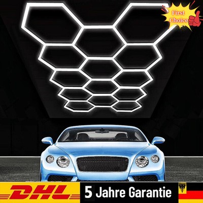 14 Gitter Sechseck LED Garage Lichter System Waben Licht 6500K für Werkstatt DE