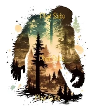 Sublimation Print Big Foot Forest Ready To Press Heat Transfer