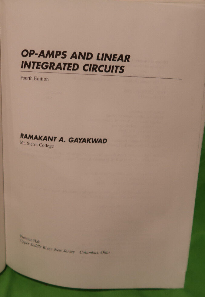 Op-Amps and Linear Integrated Circuits Hardcover Book Ramakant A. Gayakwad 1999