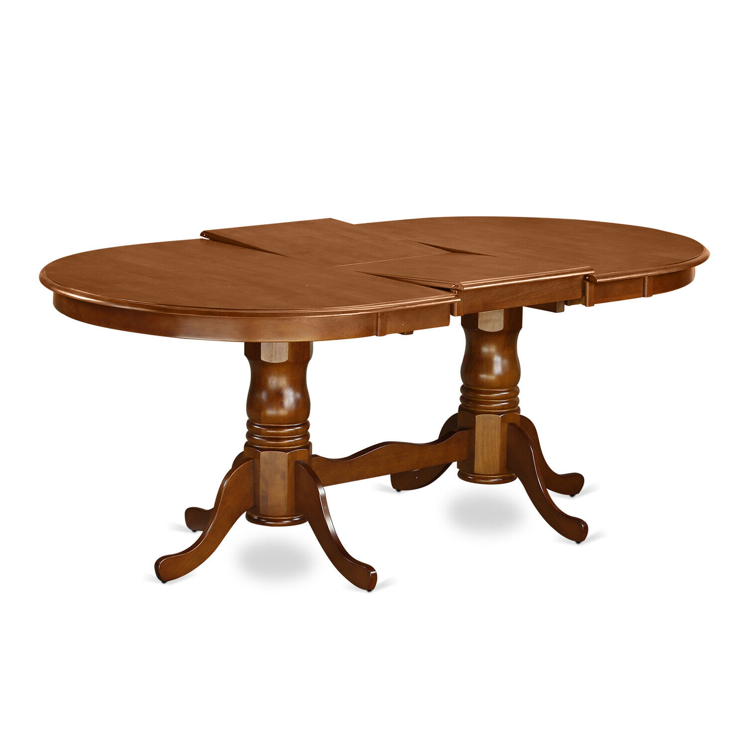9pc oval dinette kitchen dining table with 8 padded seat chairs in saddle  brown