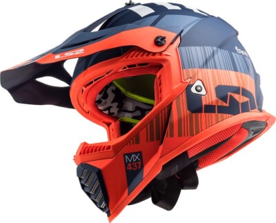 LS2 Gate Off-Road Helmet Matte Fluorescent Orange Blue 