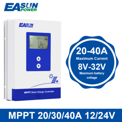 Easun 30A 40A MPPT Solar Charger Controller Solar Regulator for 12V 24V Battery