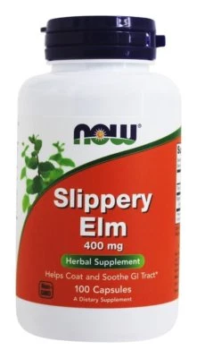 NOW FOODS, SLIPPERY ELM, 400mg 100 Capsules GREAT PRICE