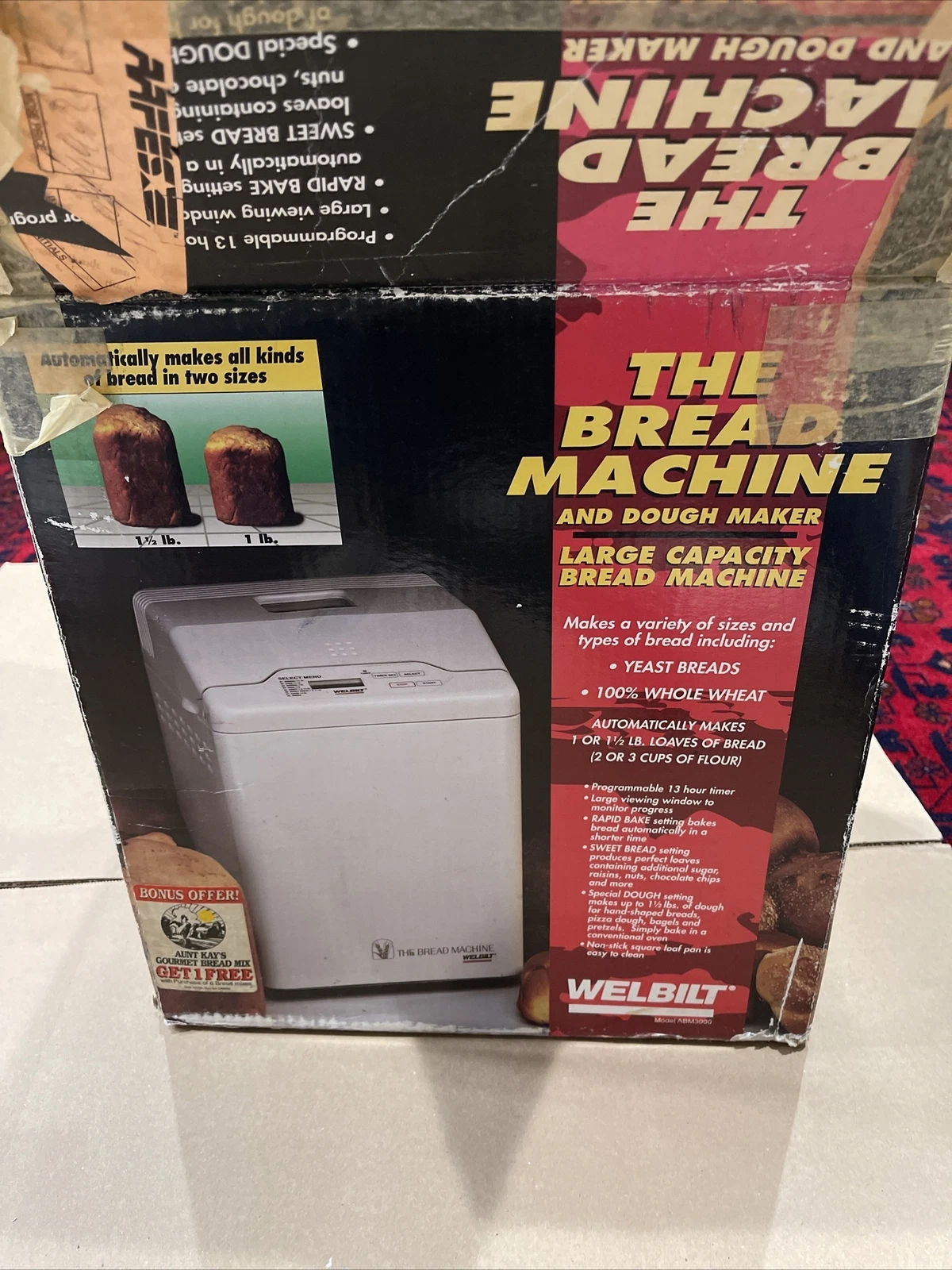 NEW Welbilt The Bread Machine Bread Maker Model ABM3000 Open Box
Opens in a new window or tab