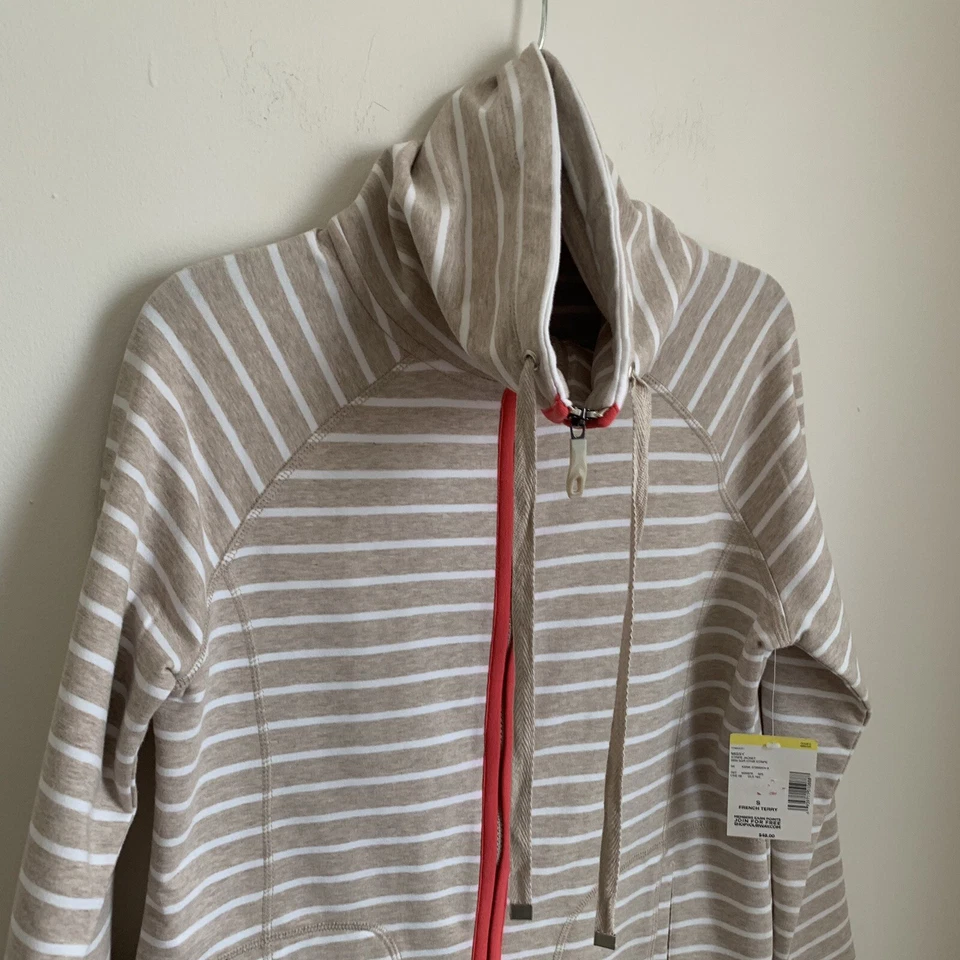 Jaqueta Laura Scott Feminina S Zíper Completo Nova Com Etiqueta French Terry Missy Listra Algodão Confortável - Imagem 2 de 4