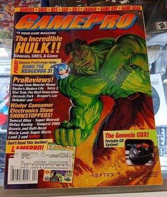 GamePro Magazine April 1994 Incredible Hulk Sonic Hedgehog 3 With April Fool's