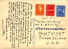 GOLDPATH: Netherlands postcard 1949 to USA with letter CV931_P18