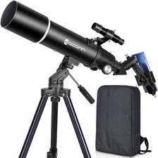 Compact and Portable, 80mm Aperture 600mm Refractive Telescope.