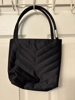 Vintage Espirt Black Quilted Purse Bag 