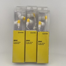 3x AVSL AV:Link Stereo Jelly In-ear Stereo Earphones Headphones Lot - Yellow New