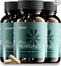 (3 Pack) BIOMA Probiotics Digestive Health Gut Support for Men & Women 60 Caps