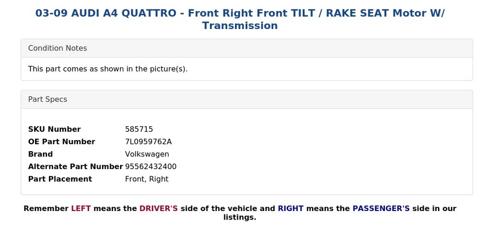 03-09 AUDI A4 QUATTRO - Motor delantero derecho inclinable/asiento rastrillo con transmisión Foto 4 de 4