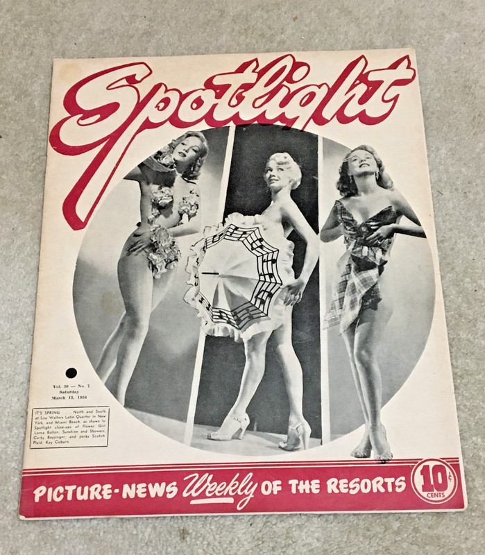 Vntg March 1954 SPOTLIGHT on the RESORTS Magazine, CA, Jersey Shore, Vegas, NJ +