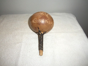 Vintage "Panamanian Kuna Vala Tribe - Gourd Design Ceremonial Rattle"