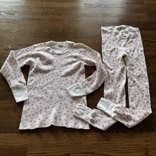 Vintage 1990  s Fruit Of The Loom Pink Flower Thermal  Long Johns  Size-large Set