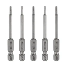 5pcs TT8 Torx Head Screwdriver Bit 2.56" Long 1/4" Shank Magnetic Screw Driver