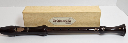 Vintage Th. Mollenhauer Recorder Soloist Brown Wood Orig. Box  18"