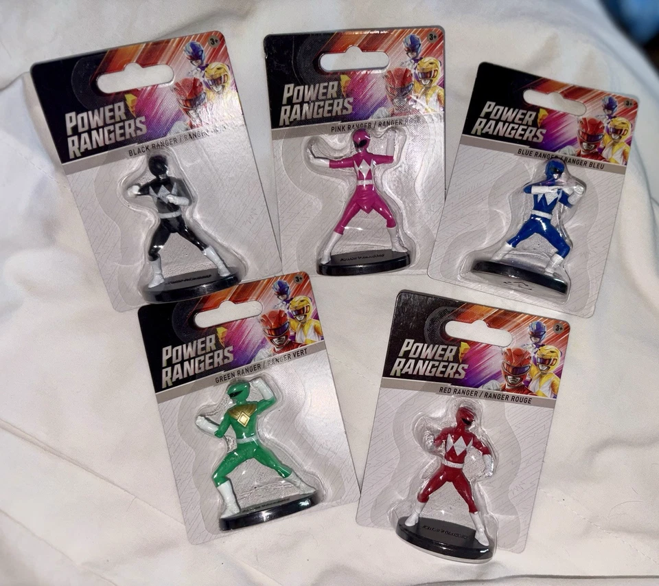 "Lote de 5 mini figuras de acción coleccionables de Power Rangers de 2,5"" juguete y adornos para pasteles" Foto 2 de 2