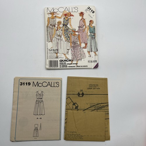 Vestido pulóver McCall's 3119 y cinturón de corbata talla 10 12 14 vintage 1987 sin cortar - Imagen 3 de 3