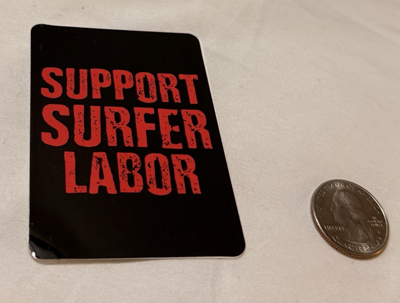 Vintage NOS Surfy Surfy Sticker! Rare! Surfing! Support Surfer Labor!