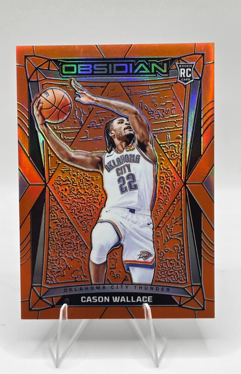 2023 Cason Wallace Obsidian Electric Etch Orange Flood /99 #188 (RC) OKC Thunder
