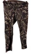 Nike Dri Fit Running Legging Graphic Print Size Medium Black Gray Mesh Leg