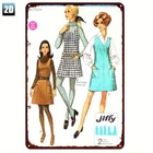 "Vintage Jiffy Sewing Pattern: Easy-to-Make Women's Tin Metal Signs Home Décor