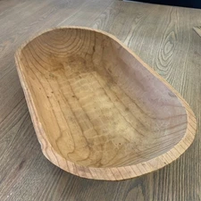 Rustic Primitive Wooden Dough Bowl Farmhouse Country Style Decorative Accent