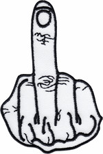 Patch - Middle Finger Flipping Off Rude Gesture Embroidered 3" Iron On 19668
