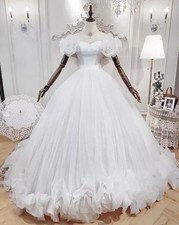 Vintage White Strapless Princess Wedding Dresses Cubic Flower Corset A-line