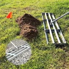 Lawn Leveling Rake, 2-in-1 Double Side can Switch, with 20pc Marking 48 inches