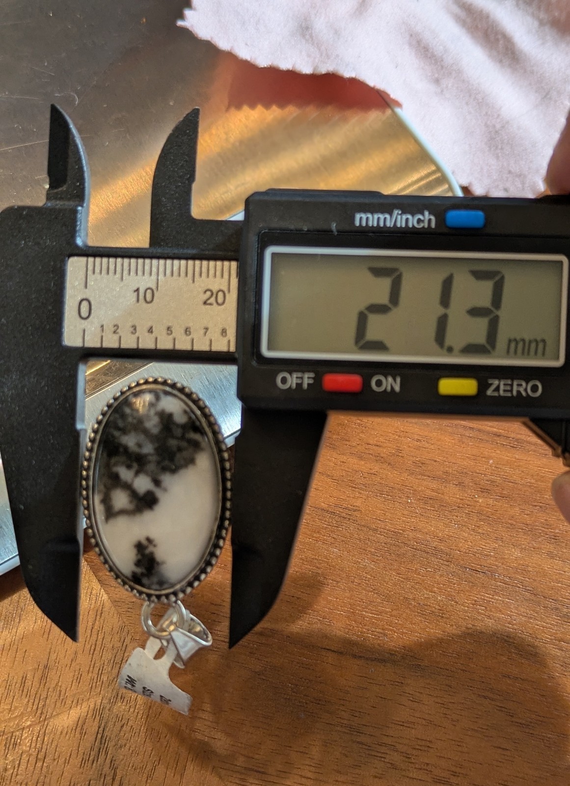 Zebra Jasper Oval Pendant – Solid 925 Sterling Si… - image 5