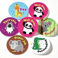 Round Animal Motivational Stickers for Student 500 Pcs