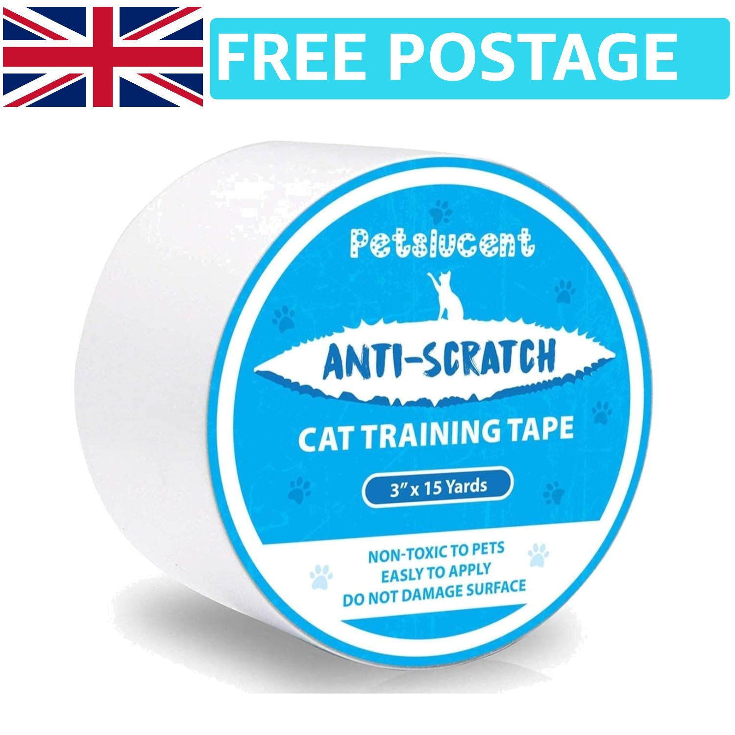 Luxury Cat Scratch Deterrent Tape - Non-Toxic Double-Sided Protector 3x15 Yards